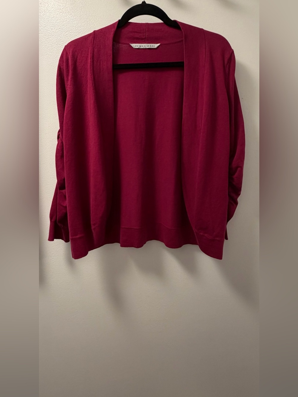 Peter Nygård Fuchsia Open-Front Cardigan Cotton Blend